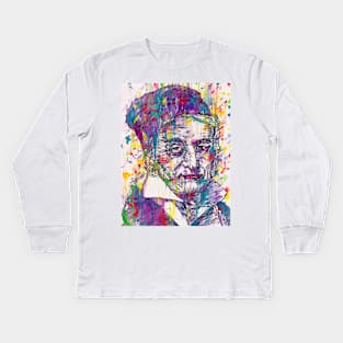 CARL FRIEDRICH GAUSS watercolor and ink portrait Kids Long Sleeve T-Shirt